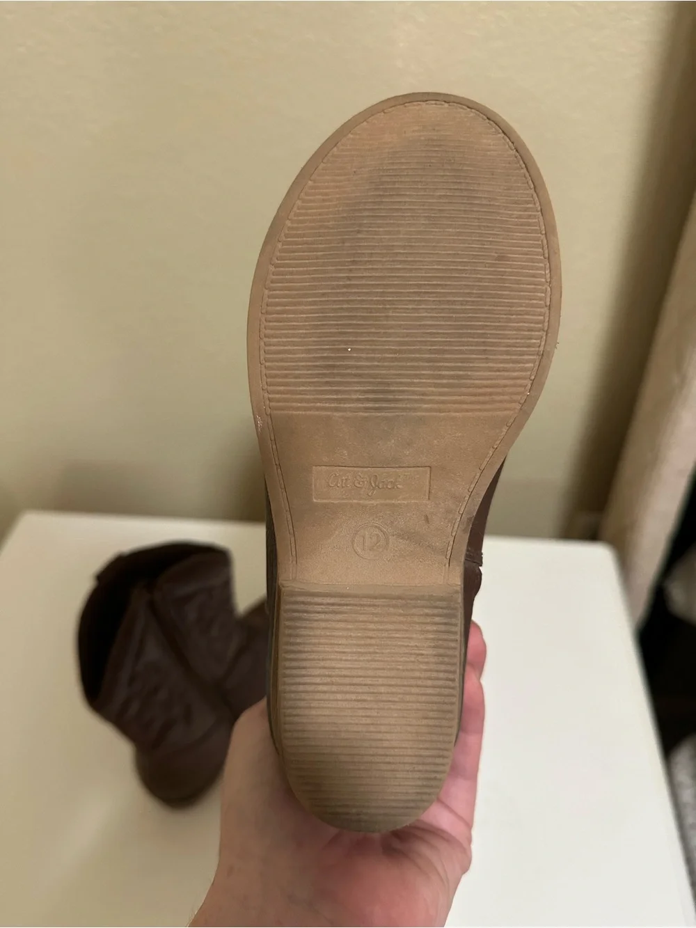 Worn once | Kids Brown Western Cowboy Boots with Embroidered Shaft